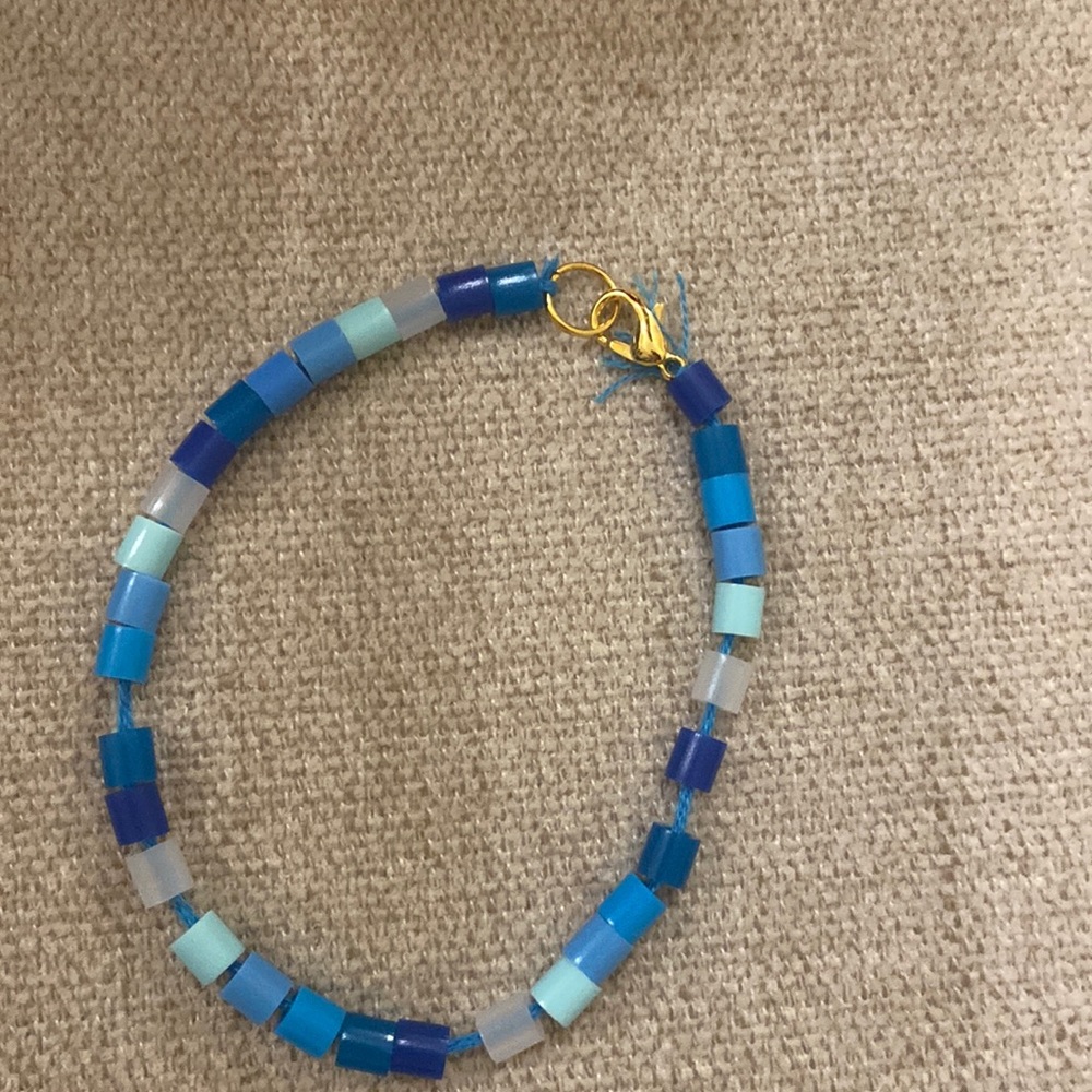 Layers of the ocean themed bead bracelet, aka for beach babies